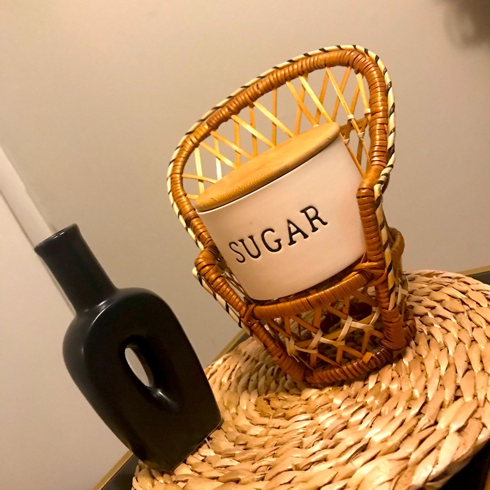 Vintage- Boho mini rattan peacock chair